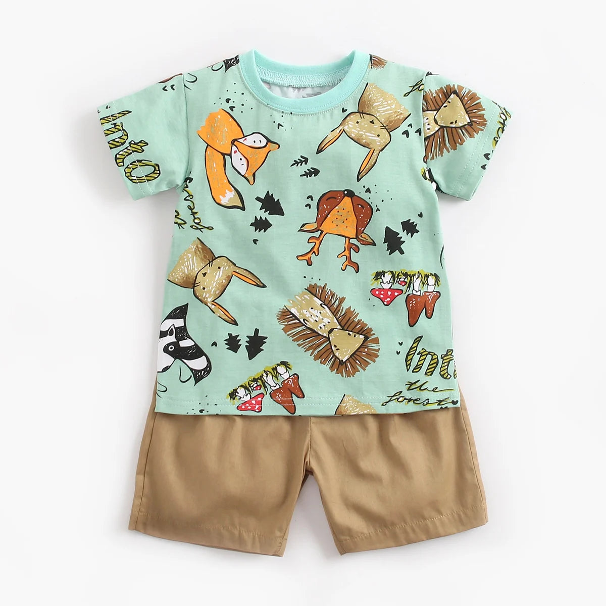 Cartoon Boys Summer Cotton Outfit Set