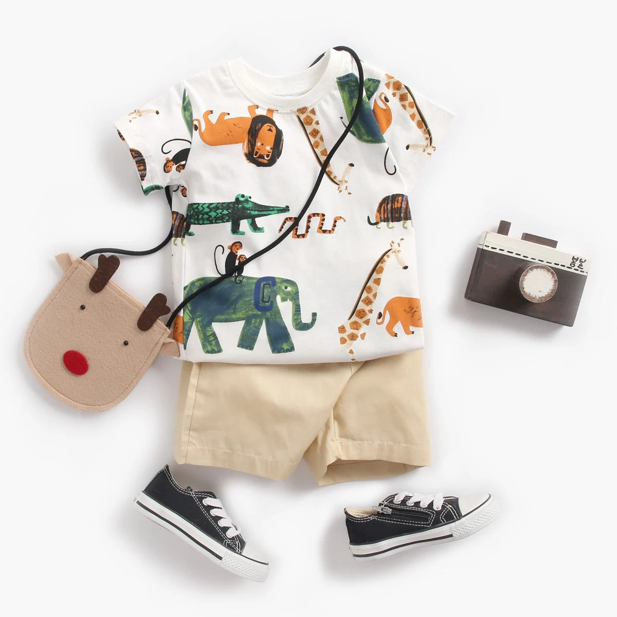 Cartoon Boys Summer Cotton Outfit Set