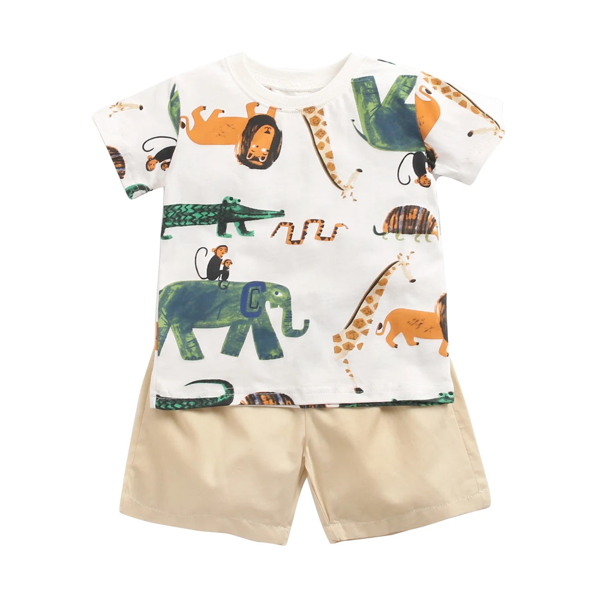 Cartoon Boys Summer Cotton Outfit Set
