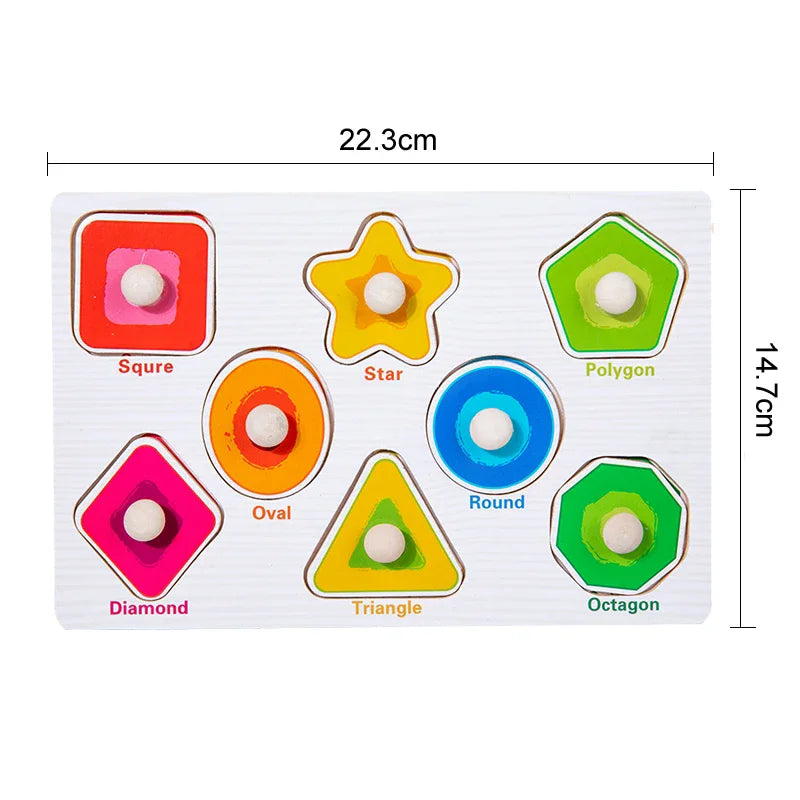 Montessori Wooden 3D Puzzle Boards – Educational Baby Toys