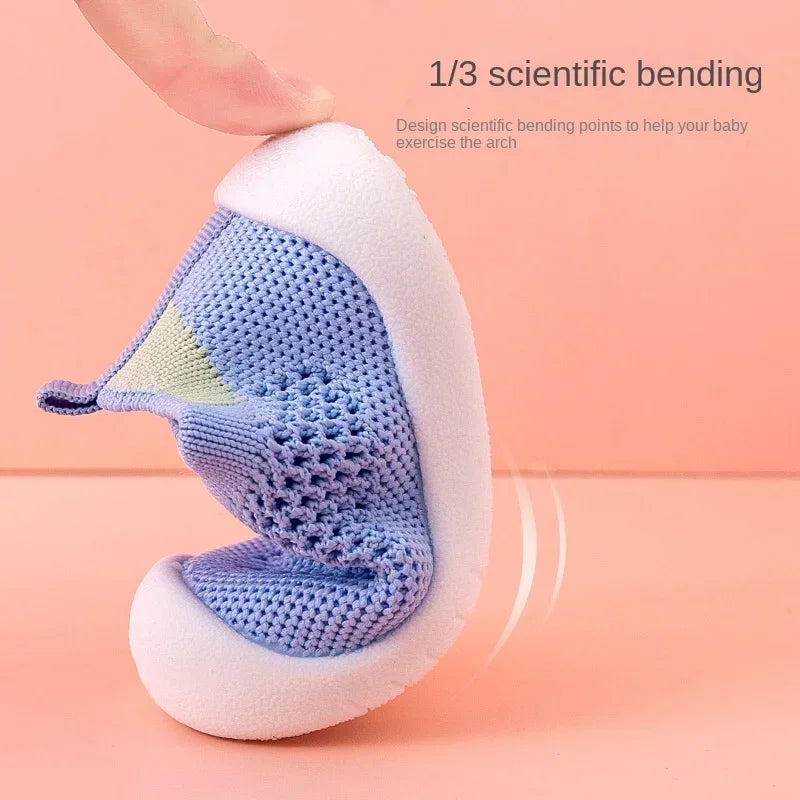 Toddler Breathable Knitted Slip-On Sneakers – Soft Non-Slip Kids Shoes