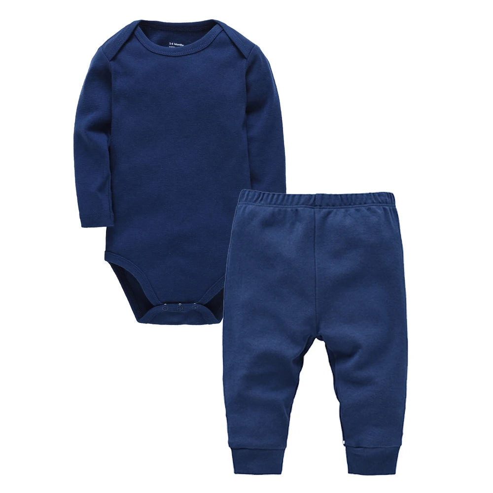 2Pcs Cotton Baby Romper and Pants Set