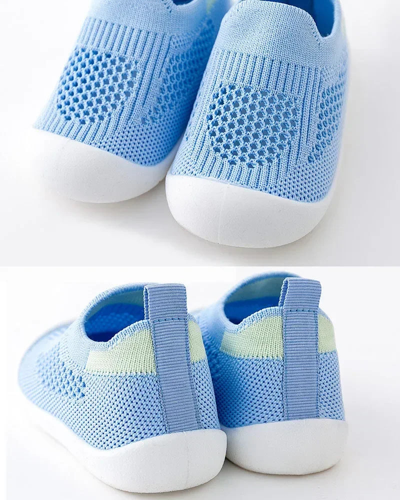 Toddler Breathable Knitted Slip-On Sneakers – Soft Non-Slip Kids Shoes