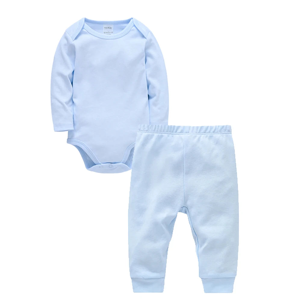 2Pcs Cotton Baby Romper and Pants Set