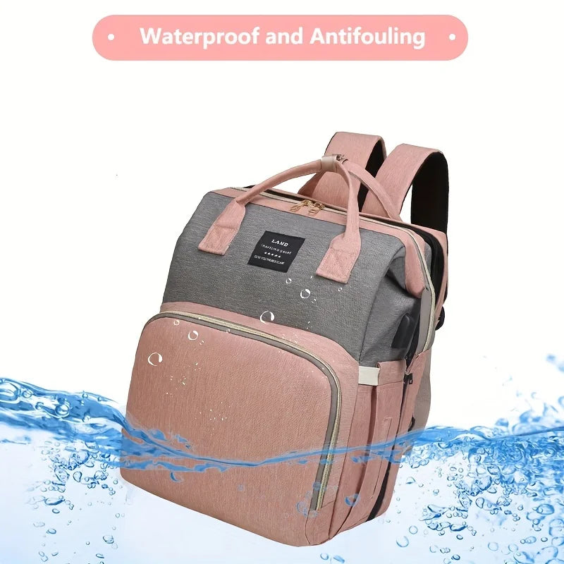 Lightweight Portable Mommy Bag with Foldable Crib