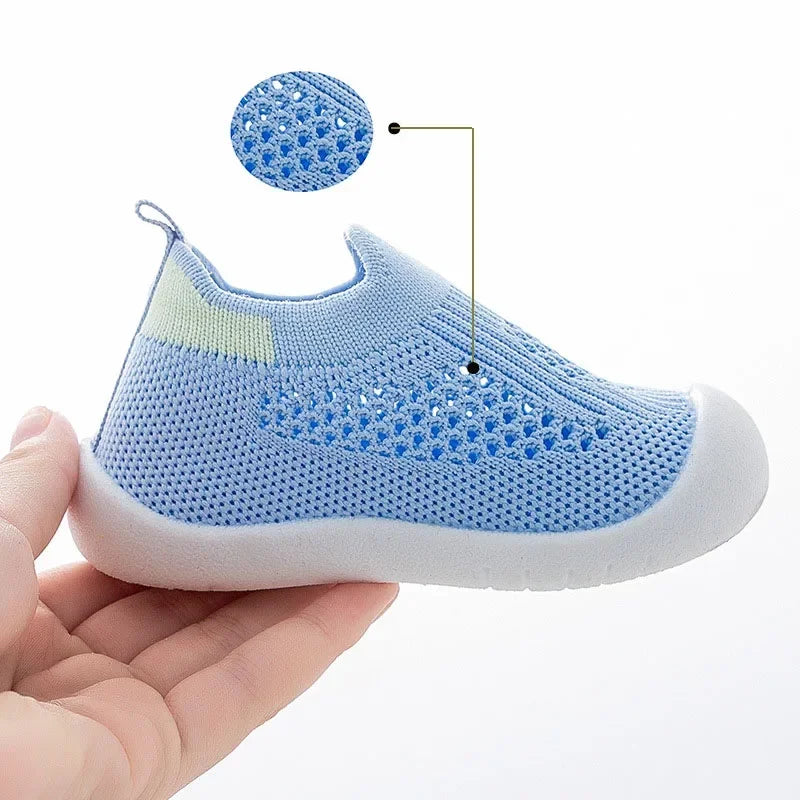 Toddler Breathable Knitted Slip-On Sneakers – Soft Non-Slip Kids Shoes