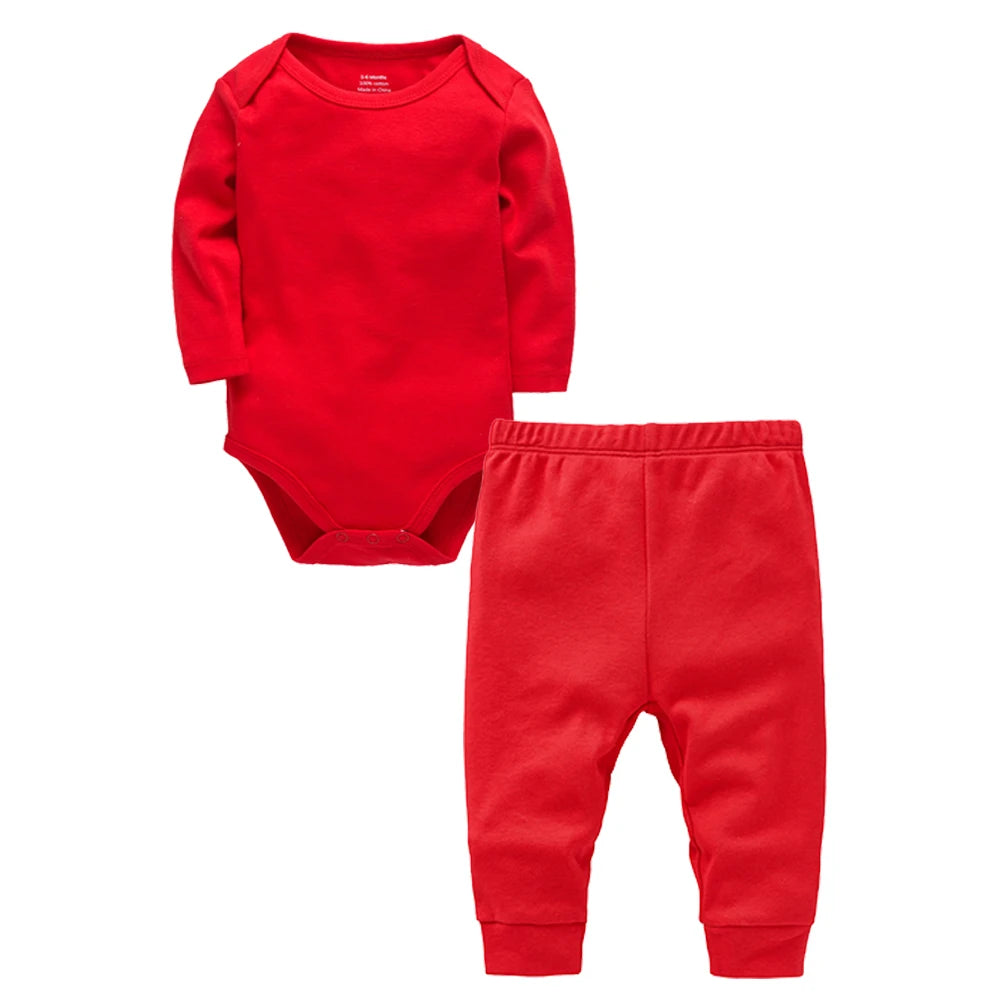 2Pcs Cotton Baby Romper and Pants Set