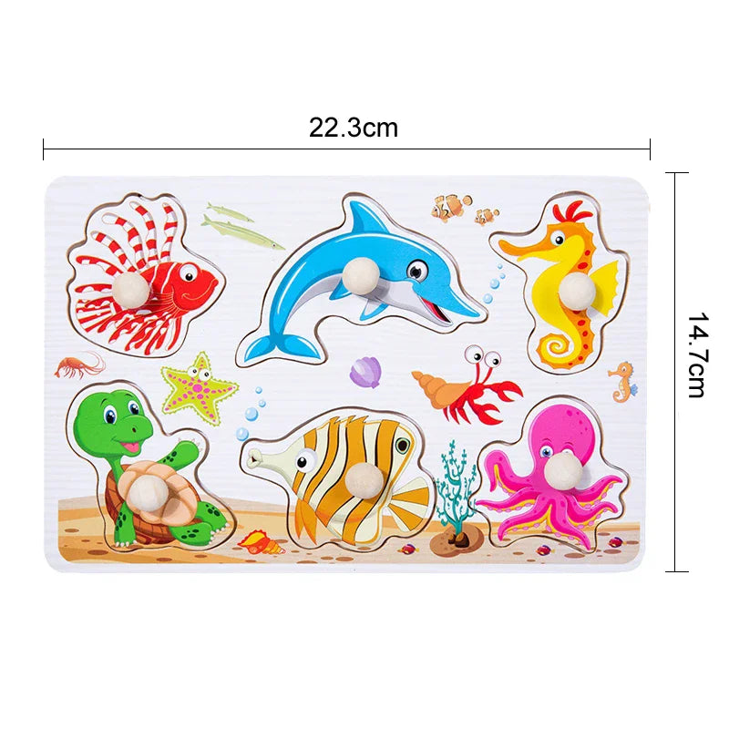 Montessori Wooden 3D Puzzle Boards – Educational Baby Toys