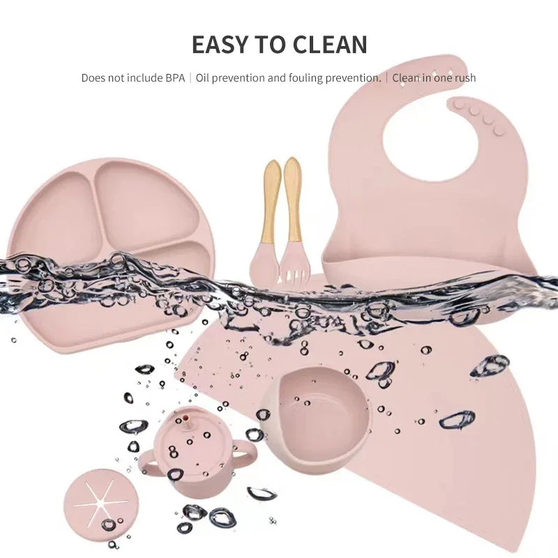 6 PCS Silicone Baby Meal Training Set