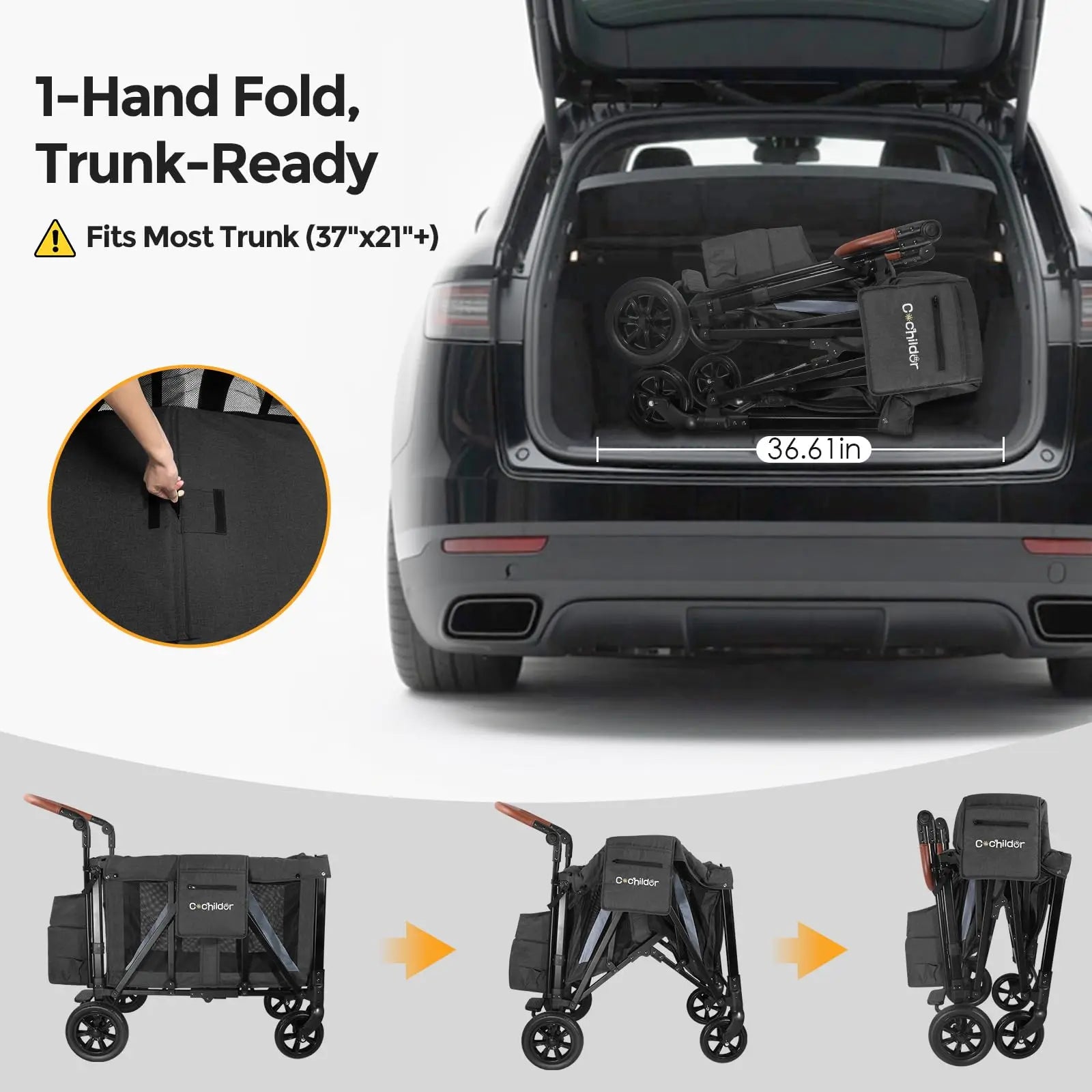 Foldable 2-Seat Baby Stroller with Sunshade and Safety Belt – Outdoor Camping Trolley