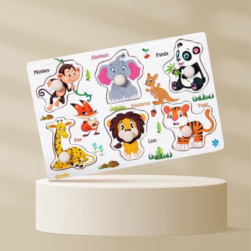 Montessori Wooden 3D Puzzle Boards – Educational Baby Toys