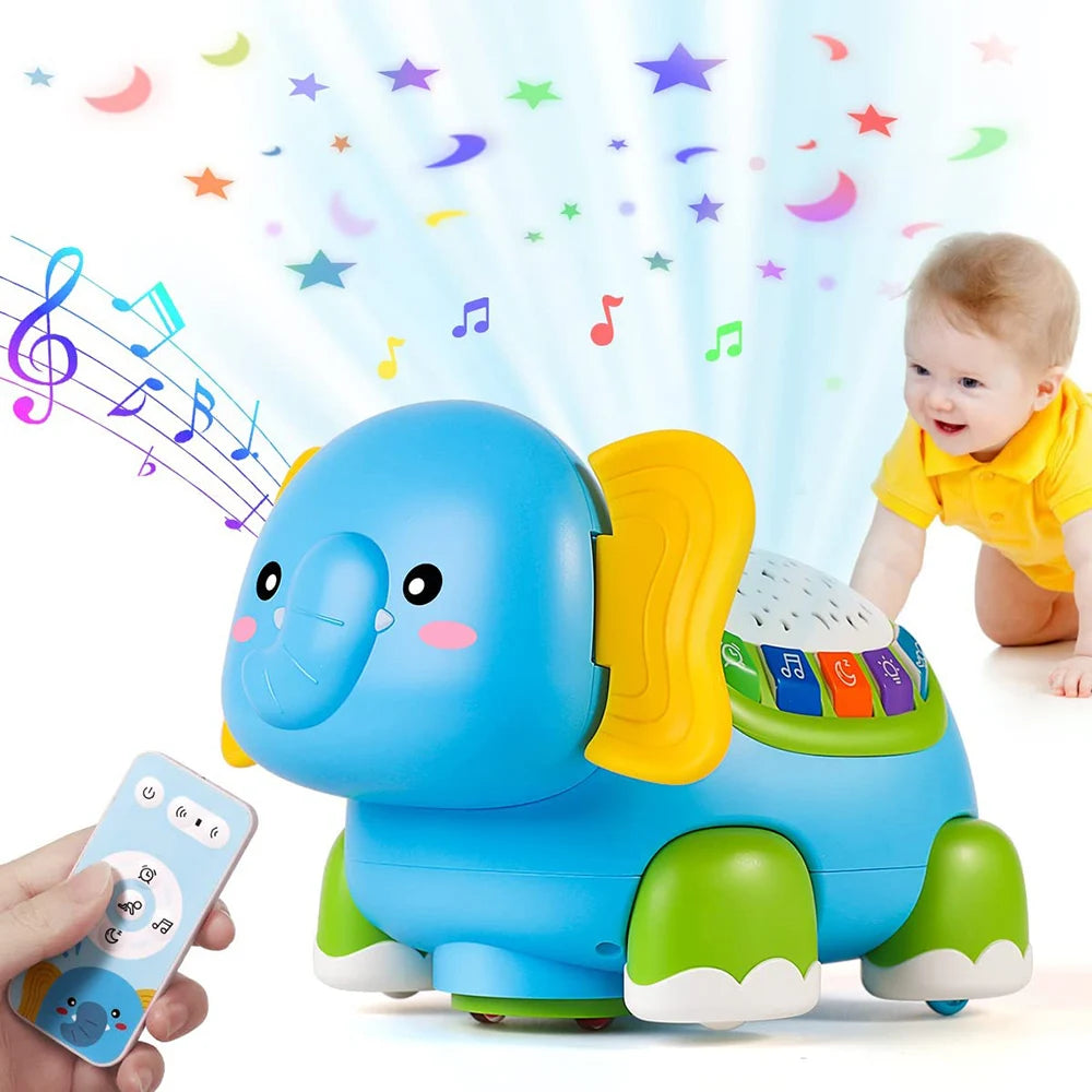 Musical Elephant Crawling Toy – Light-Up Tummy Time Baby Toy