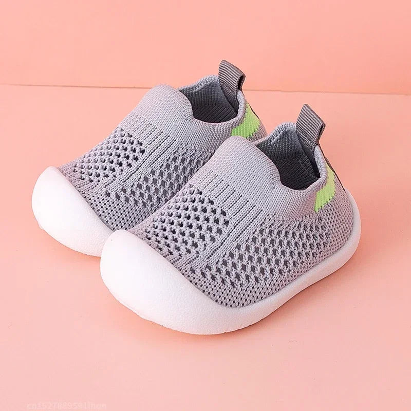 Toddler Breathable Knitted Slip-On Sneakers – Soft Non-Slip Kids Shoes