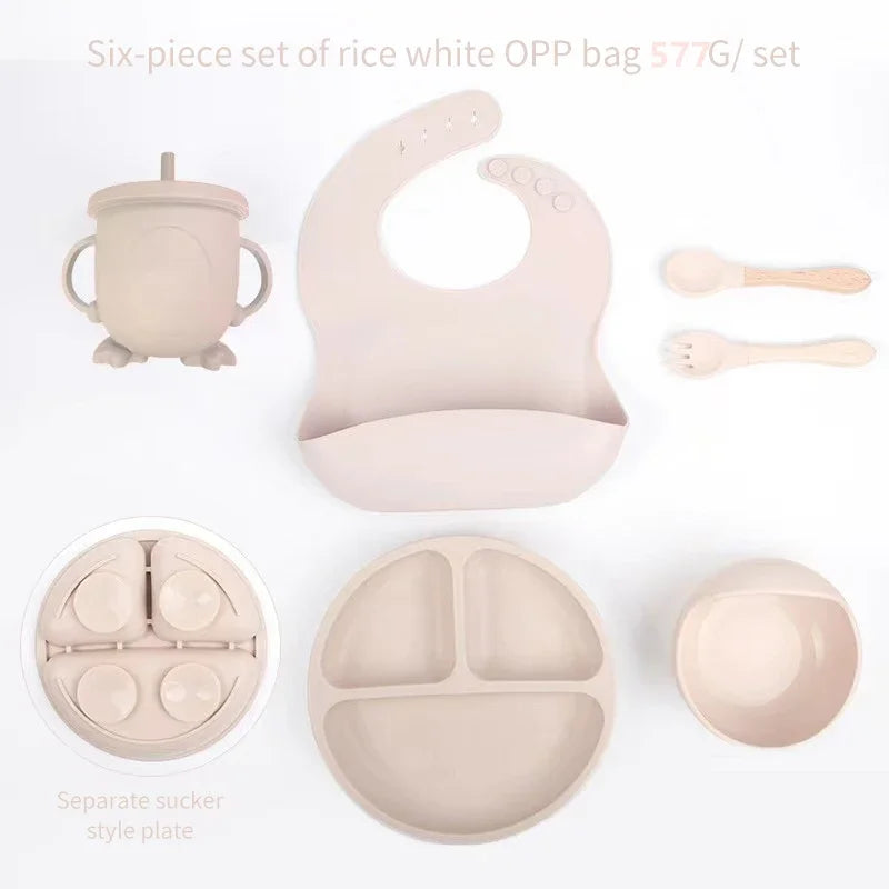 6 PCS Silicone Baby Meal Training Set