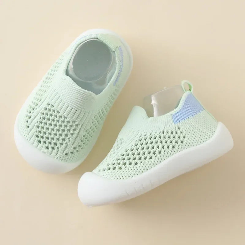 Toddler Breathable Knitted Slip-On Sneakers – Soft Non-Slip Kids Shoes