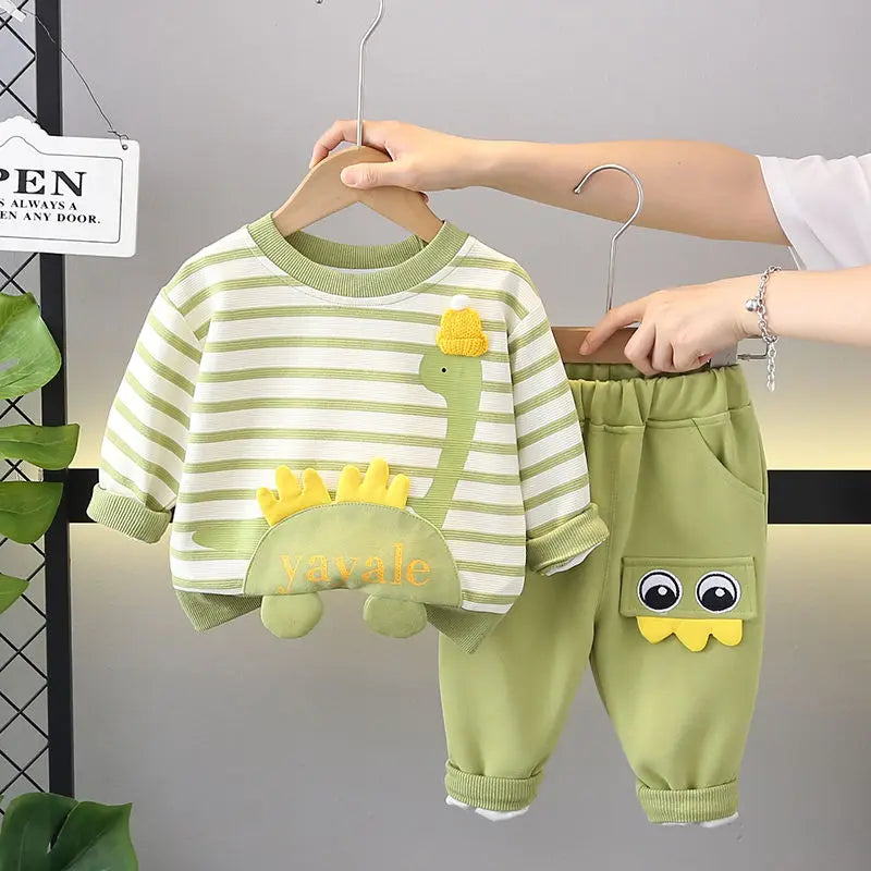 Toddler Boys Dinosaur Tracksuit – Long Sleeve Cartoon Set