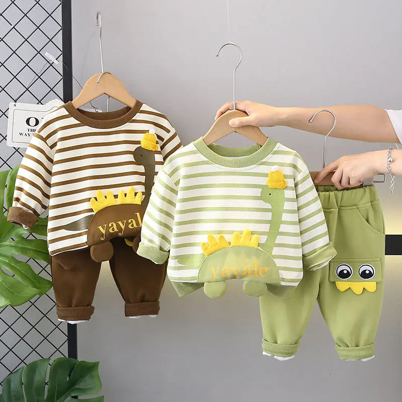 Toddler Boys Dinosaur Tracksuit – Long Sleeve Cartoon Set