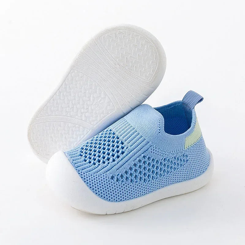 Toddler Breathable Knitted Slip-On Sneakers – Soft Non-Slip Kids Shoes