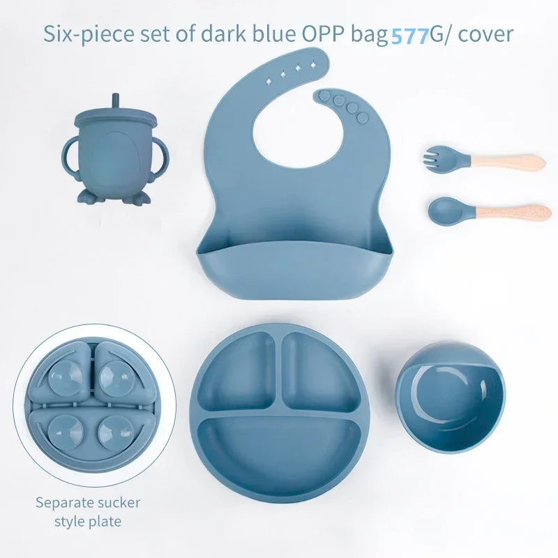 6 PCS Silicone Baby Meal Training Set