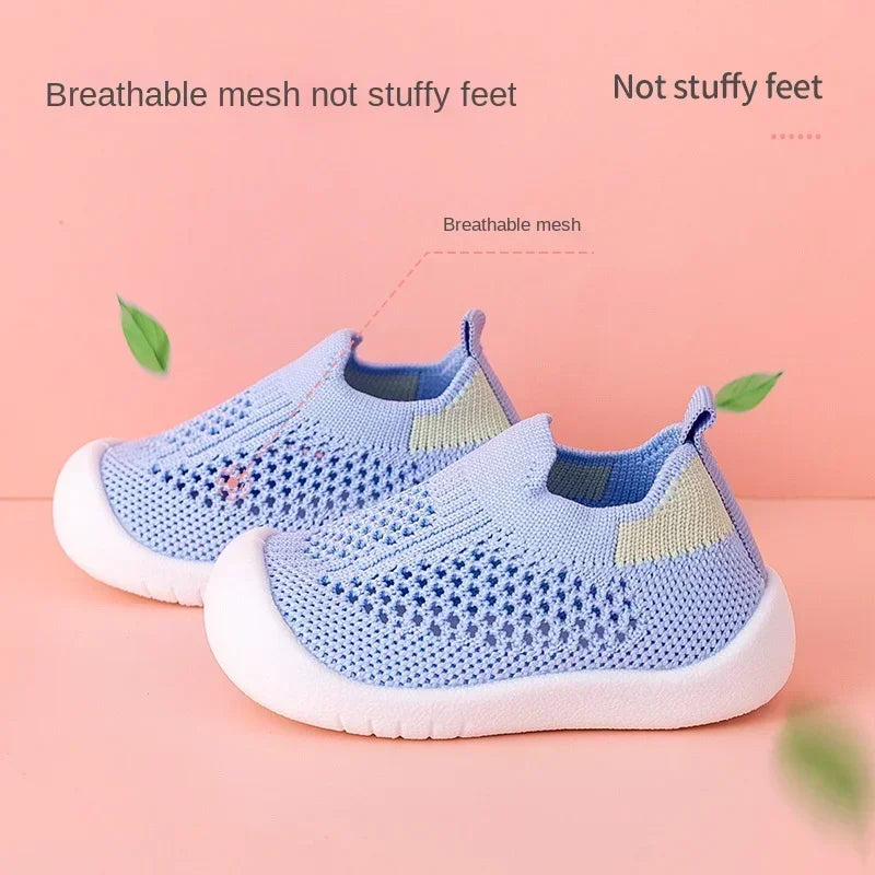 Toddler Breathable Knitted Slip-On Sneakers – Soft Non-Slip Kids Shoes
