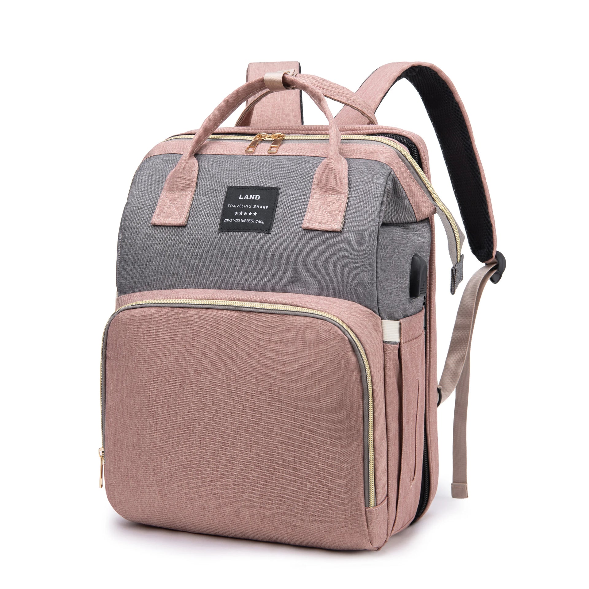 Lightweight Portable Mommy Bag with Foldable Crib