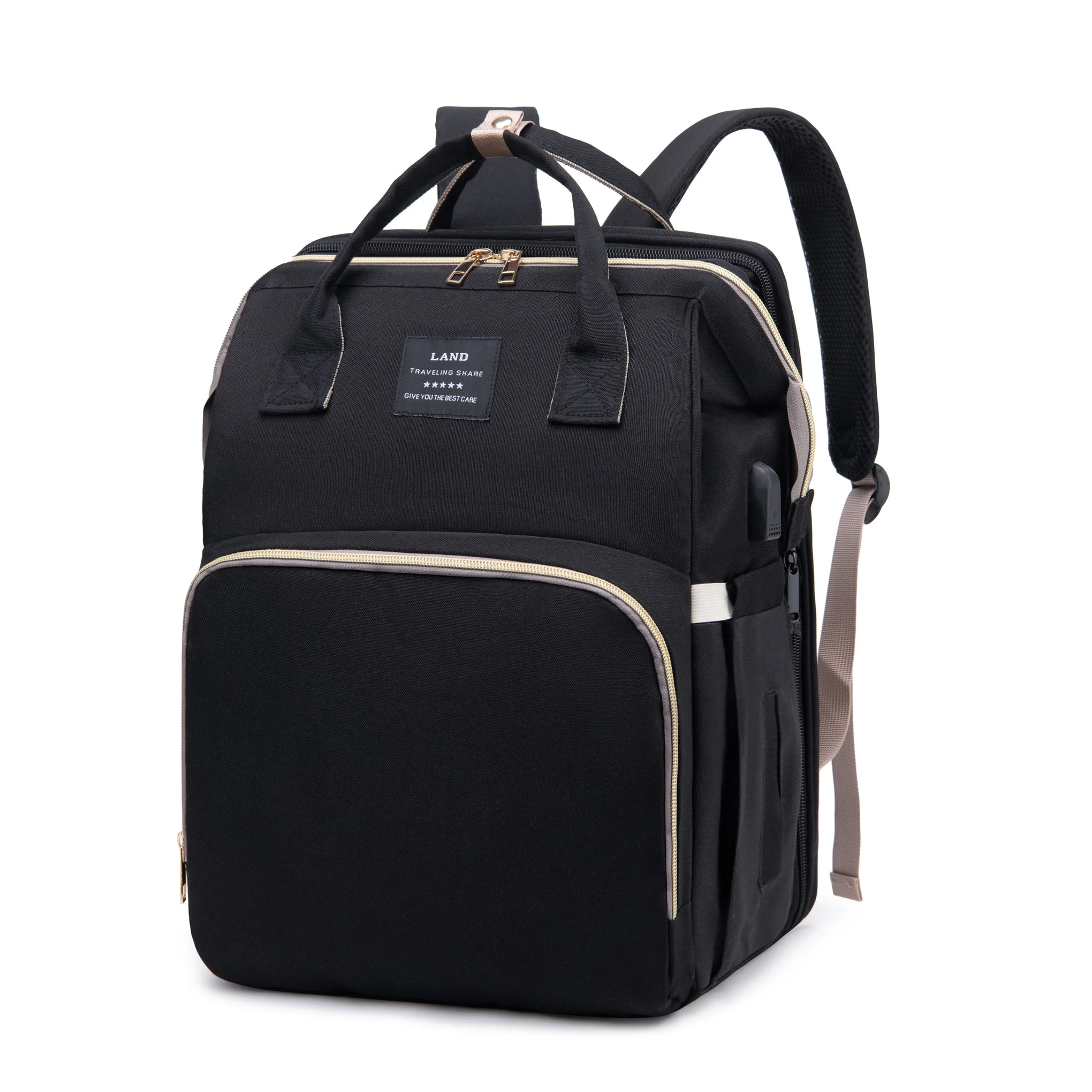 Lightweight Portable Mommy Bag with Foldable Crib