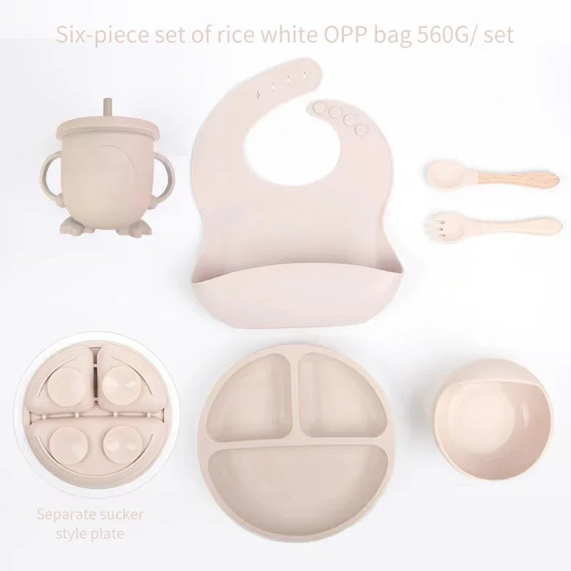 6 PCS Silicone Baby Meal Training Set