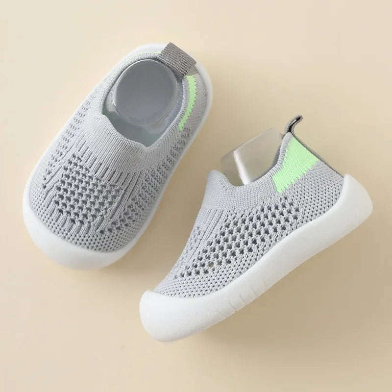 Toddler Breathable Knitted Slip-On Sneakers – Soft Non-Slip Kids Shoes