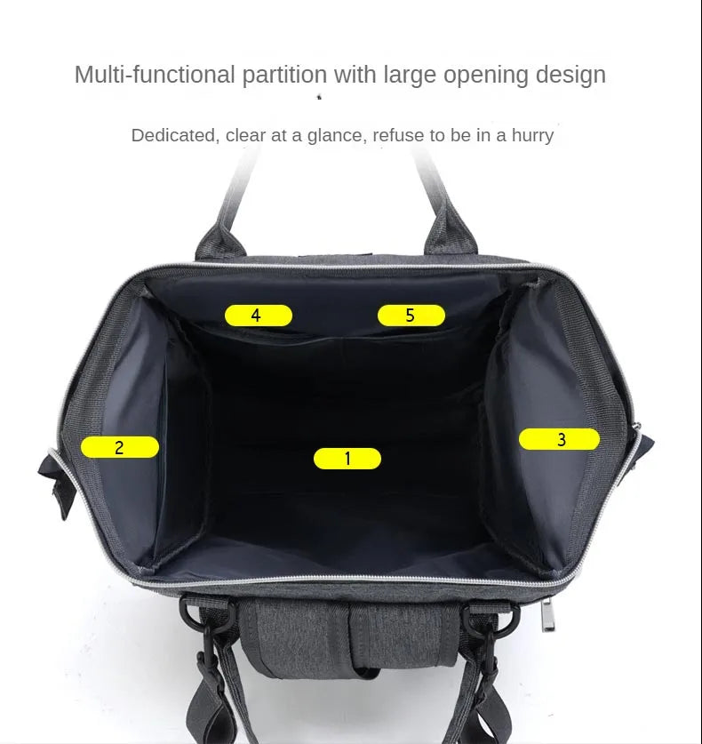 Large Capacity Mommy Diaper Bag with Stroller Straps and Changing Mat