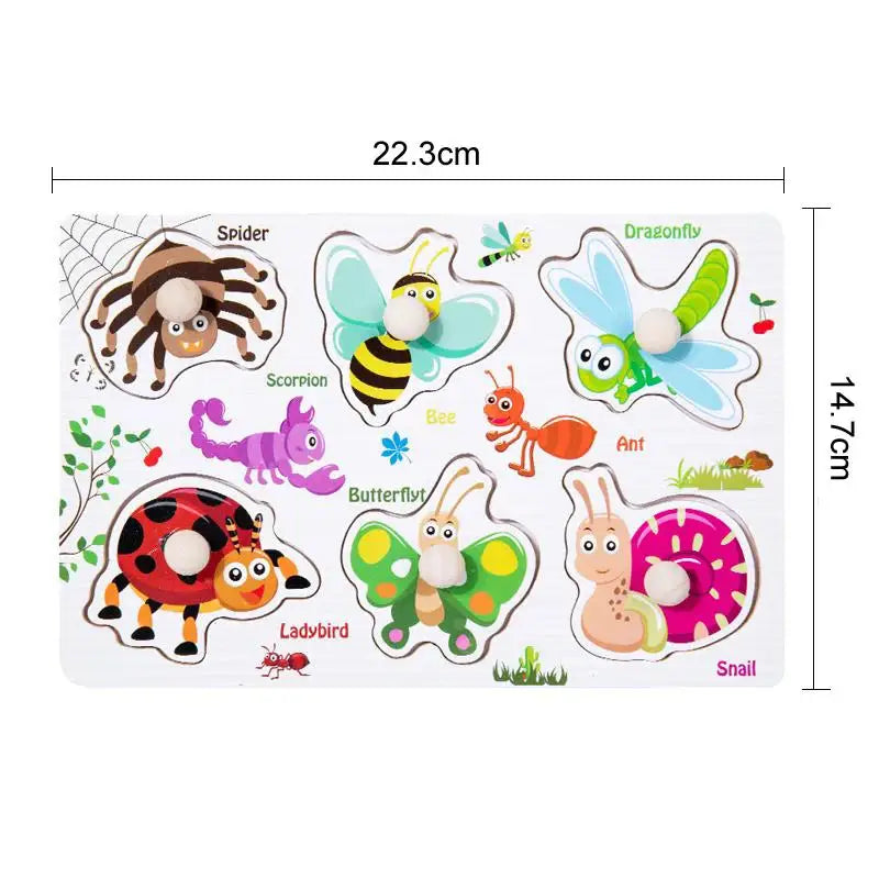 Montessori Wooden 3D Puzzle Boards – Educational Baby Toys