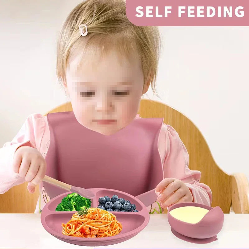 6 PCS Silicone Baby Meal Training Set