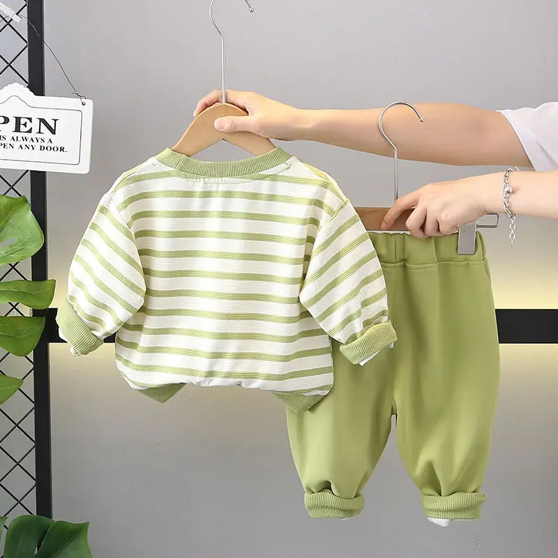 Toddler Boys Dinosaur Tracksuit – Long Sleeve Cartoon Set