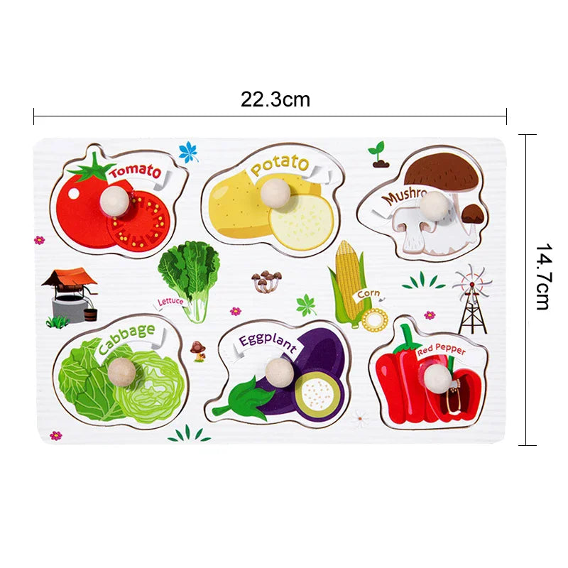 Montessori Wooden 3D Puzzle Boards – Educational Baby Toys