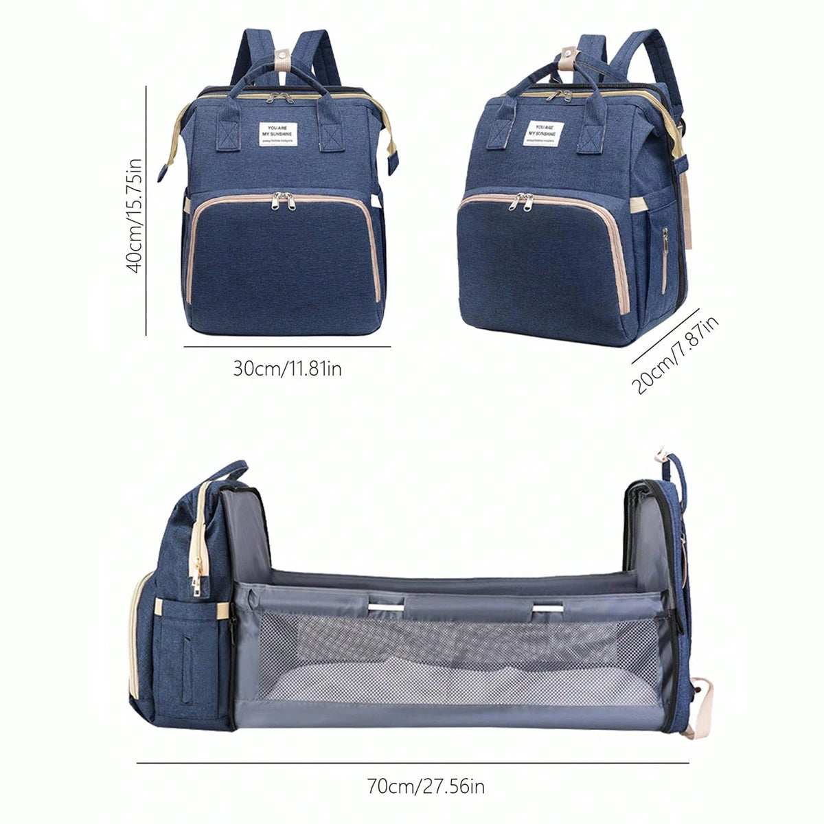 Lightweight Folding Mommy Backpack with Portable Crib