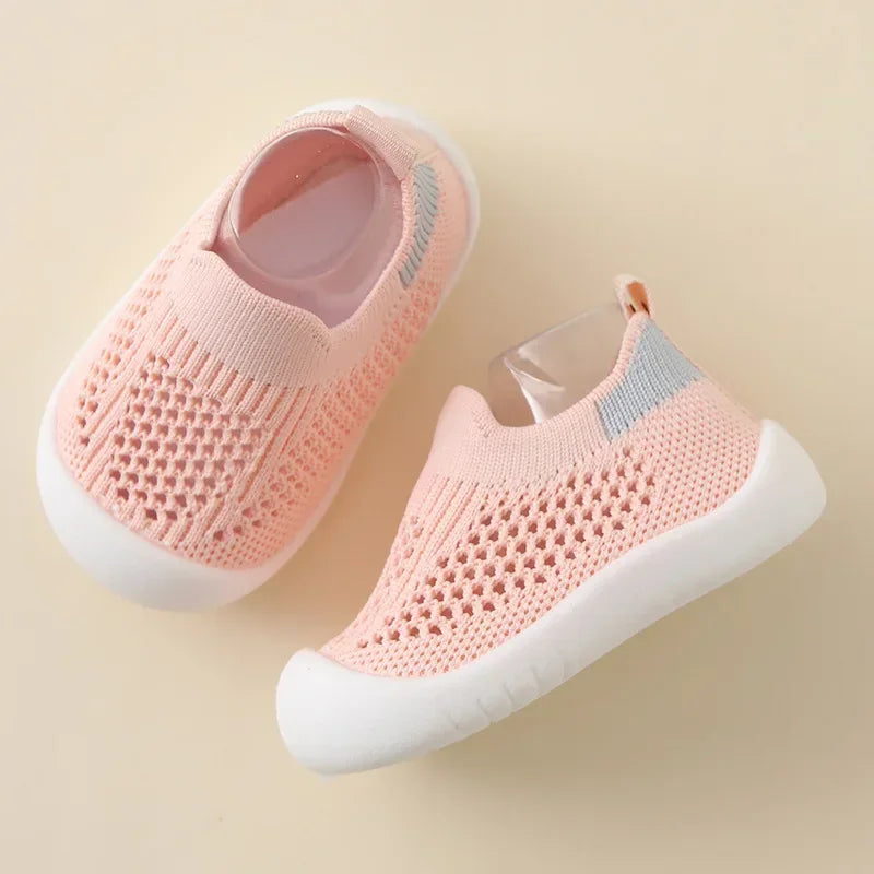 Toddler Breathable Knitted Slip-On Sneakers – Soft Non-Slip Kids Shoes