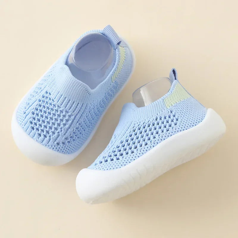 Toddler Breathable Knitted Slip-On Sneakers – Soft Non-Slip Kids Shoes