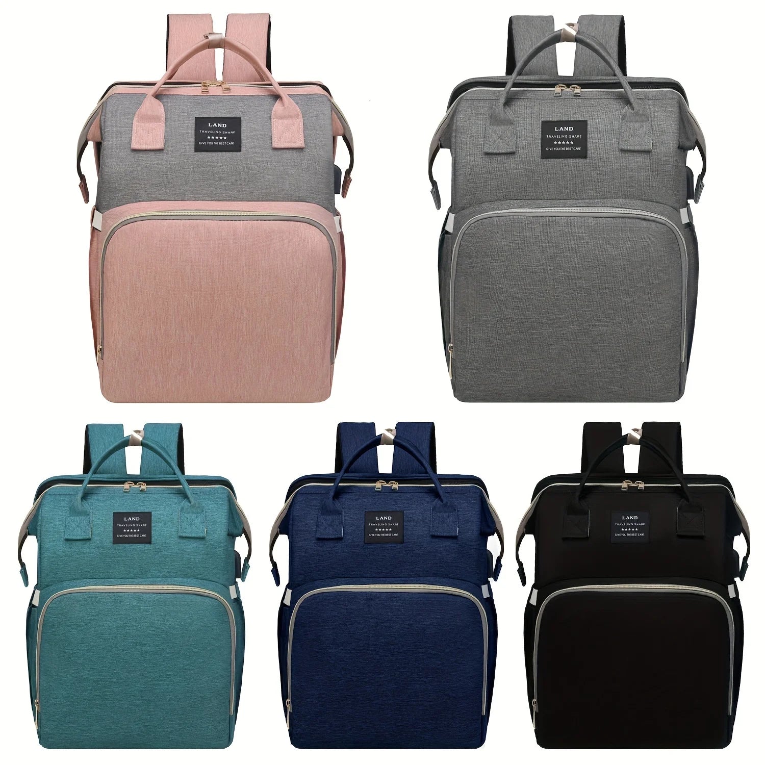 Lightweight Portable Mommy Bag with Foldable Crib