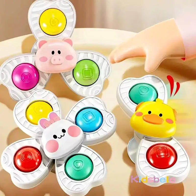 Baby Suction Cup Fidget Spinner Toys – 3 Pack Sensory Stress Relief for Infants