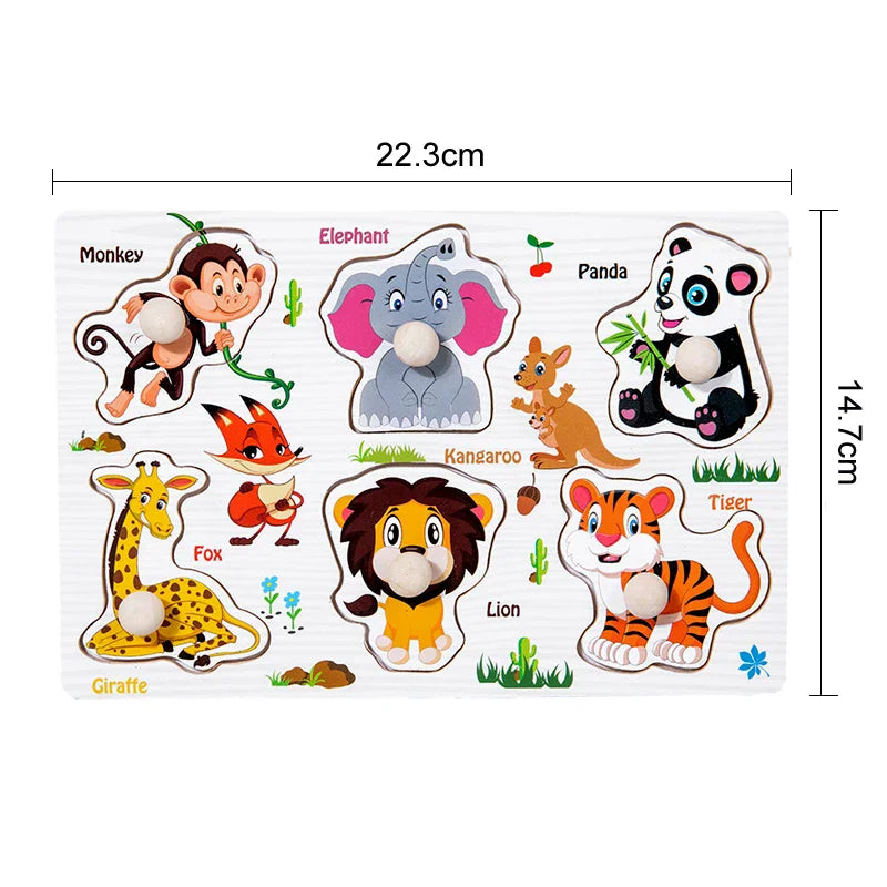 Montessori Wooden 3D Puzzle Boards – Educational Baby Toys
