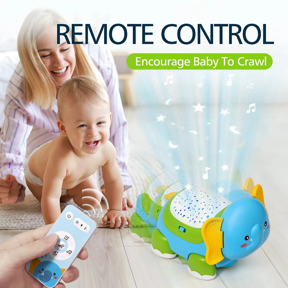 Musical Elephant Crawling Toy – Light-Up Tummy Time Baby Toy