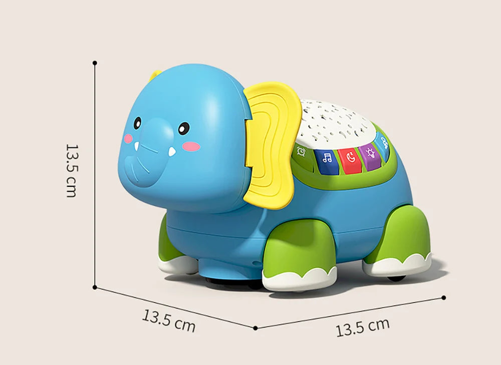 Musical Elephant Crawling Toy – Light-Up Tummy Time Baby Toy