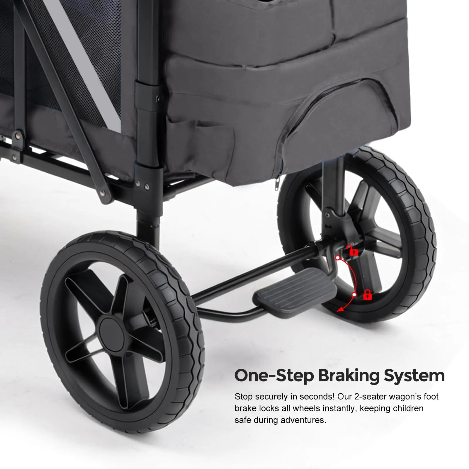 Foldable 2-Seat Baby Stroller with Sunshade and Safety Belt – Outdoor Camping Trolley