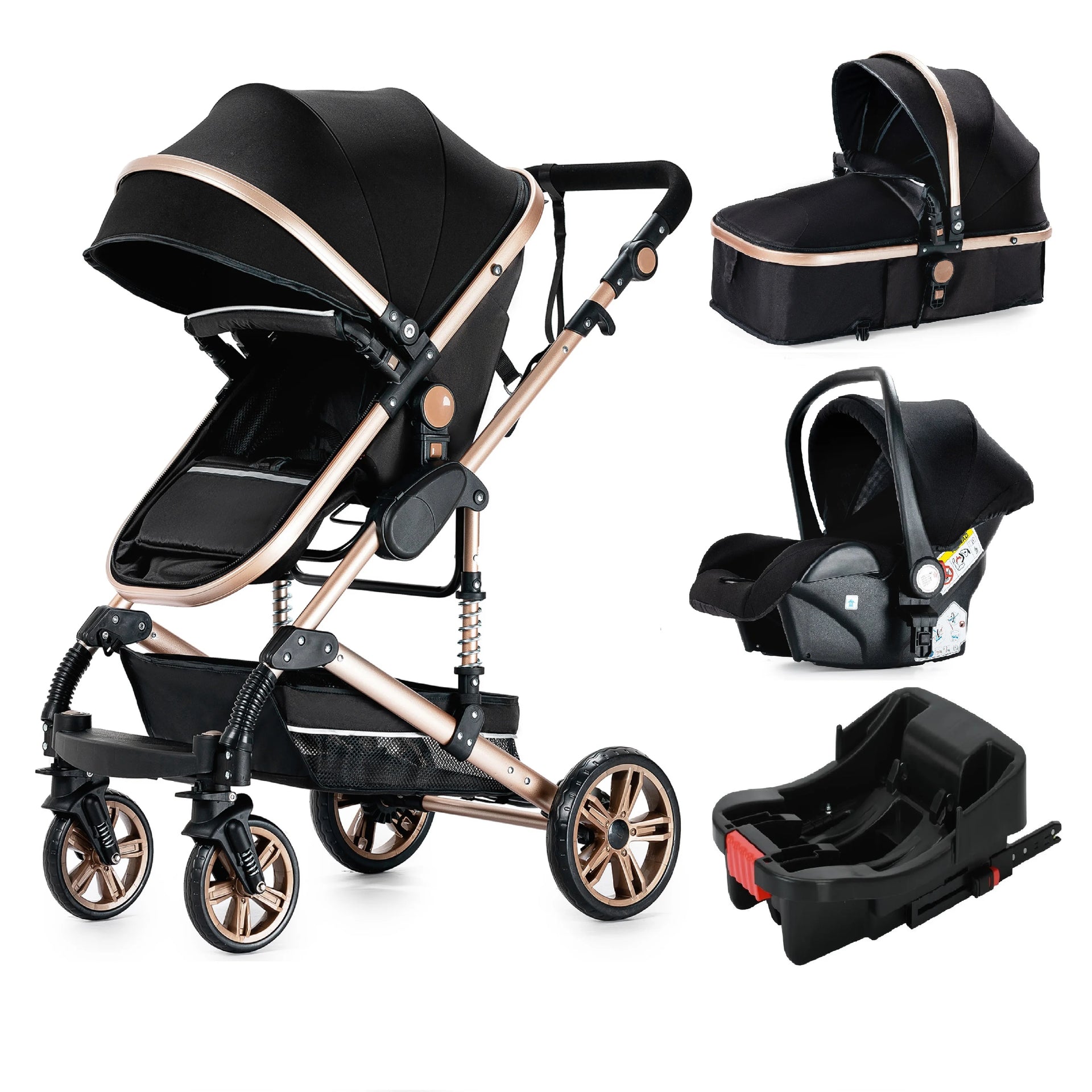 3-in-1 Baby Stroller with Car Seat & Crib – Lightweight Travel System