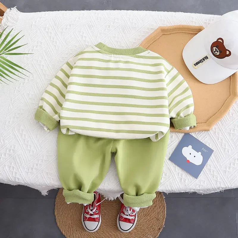 Toddler Boys Dinosaur Tracksuit – Long Sleeve Cartoon Set