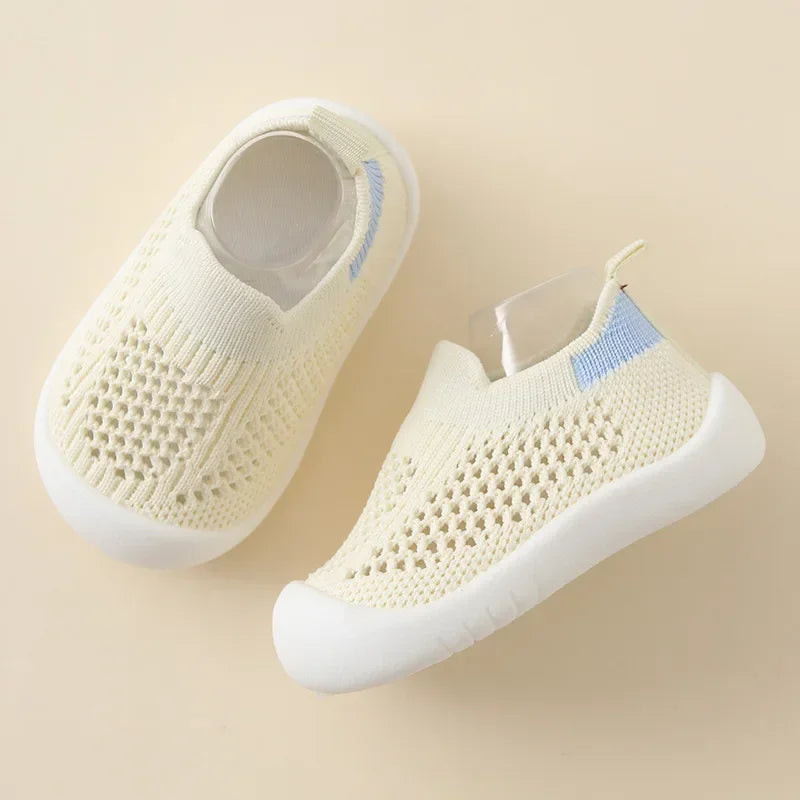 Toddler Breathable Knitted Slip-On Sneakers – Soft Non-Slip Kids Shoes