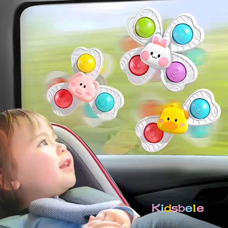 Baby Suction Cup Fidget Spinner Toys – 3 Pack Sensory Stress Relief for Infants