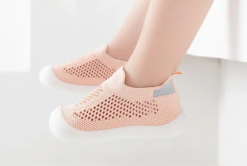 Toddler Breathable Knitted Slip-On Sneakers – Soft Non-Slip Kids Shoes