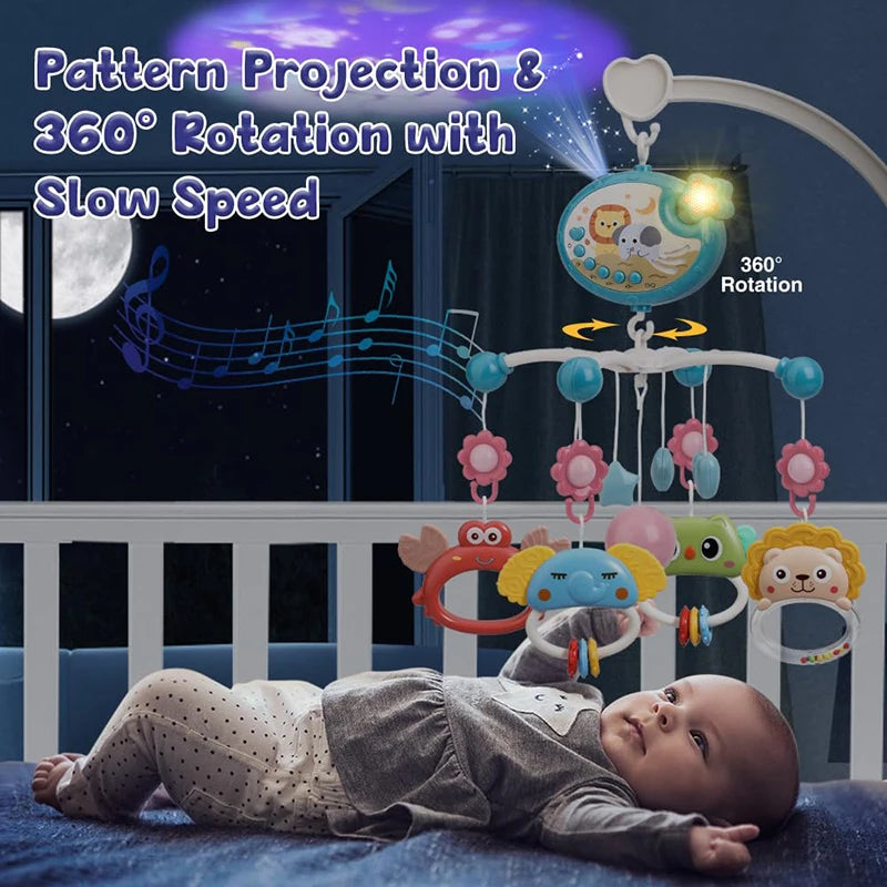 Musical Baby Crib Mobile with Lights & Remote
