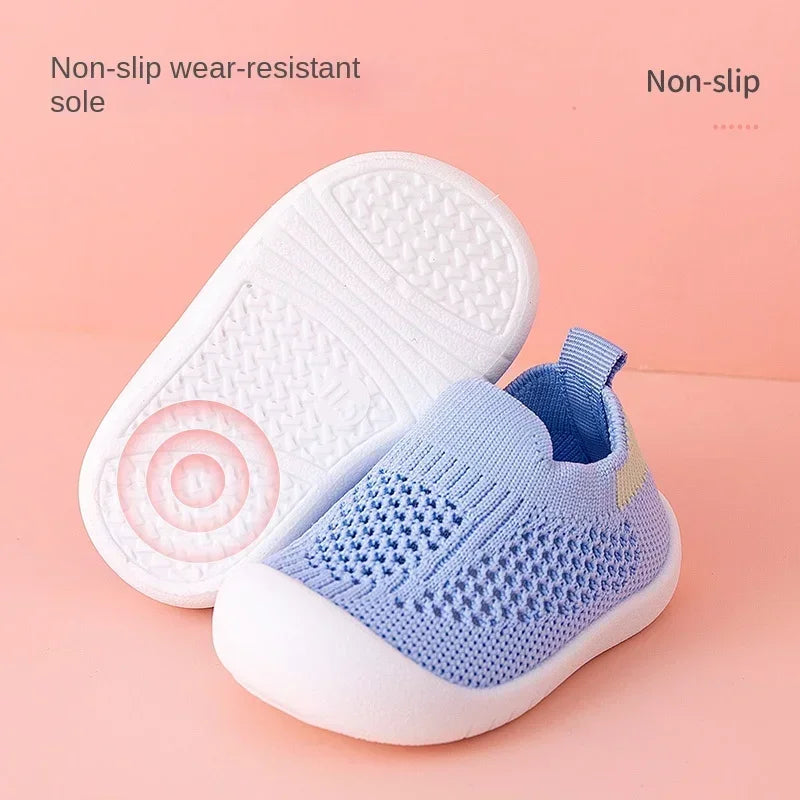 Toddler Breathable Knitted Slip-On Sneakers – Soft Non-Slip Kids Shoes