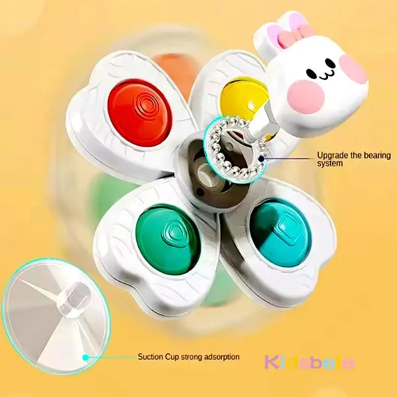 Baby Suction Cup Fidget Spinner Toys – 3 Pack Sensory Stress Relief for Infants
